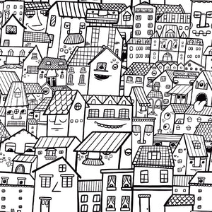 Papier peint autocollant - Le quartier