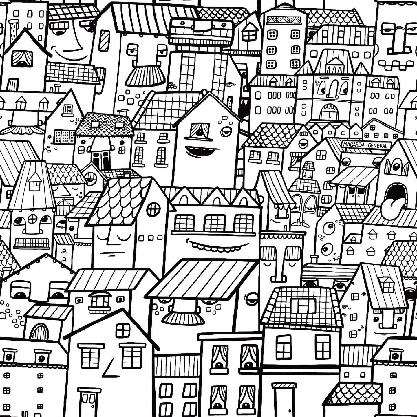 Papier peint autocollant - Le quartier