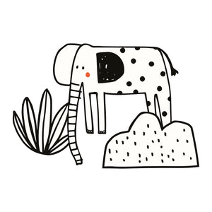 Autocollants muraux - Un éléphant en pyjama